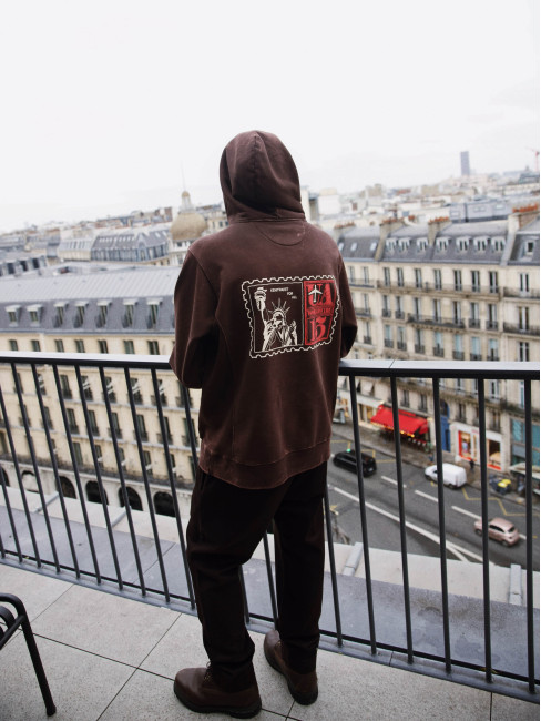 Hoodie KentPaket Lady Liberty Washed Brown