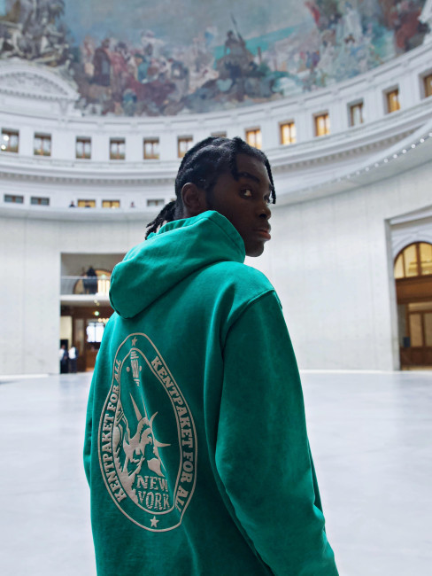 Hoodie KentPaket Lady Liberty Washed Green