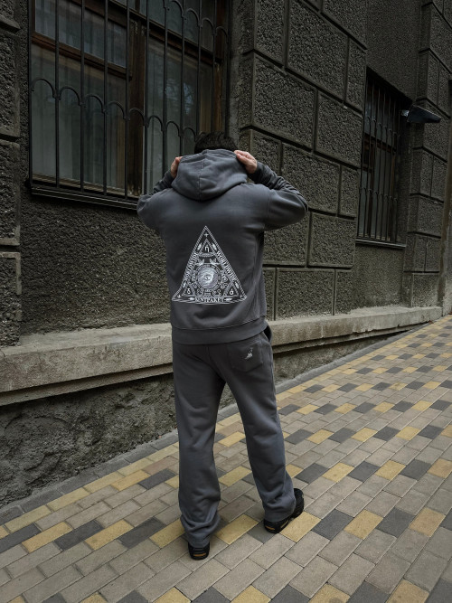 Triangle of Trust Zip hoodie Grey