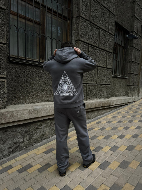 Triangle of Trust Zip hoodie Grey