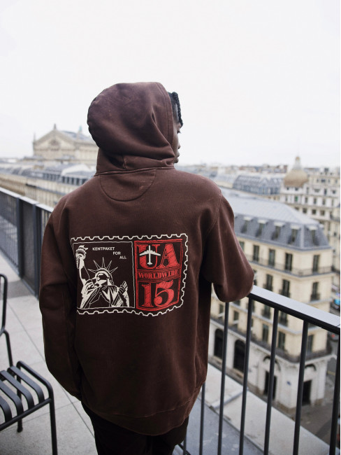 Hoodie KentPaket Lady Liberty Washed Brown