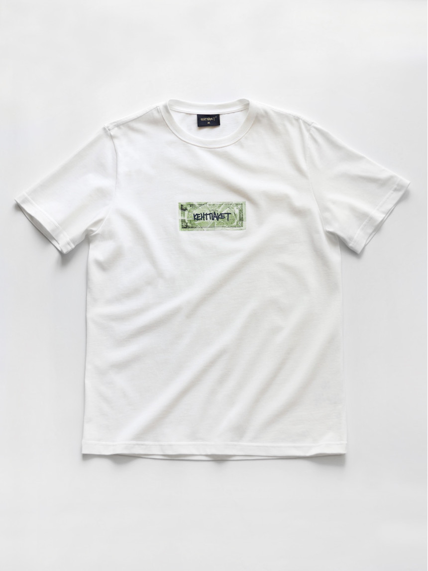 Футболка КентПакет Glass Dollar logo tee White