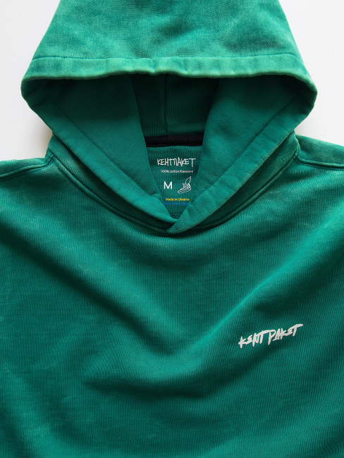 Hoodie KentPaket Lady Liberty Washed Green