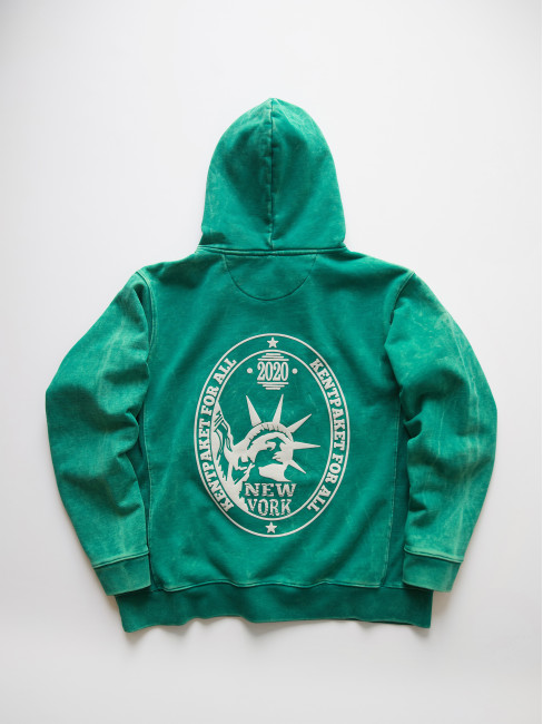 Hoodie KentPaket Lady Liberty Washed Green