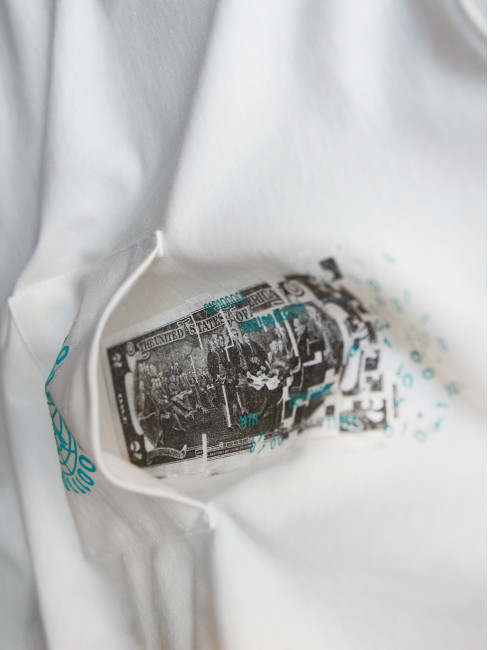 Футболка КентПакет Cyber $ Pocket Tee White