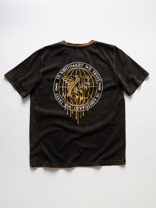 Футболка КентПакет Washed Hermes Logo Tee Black