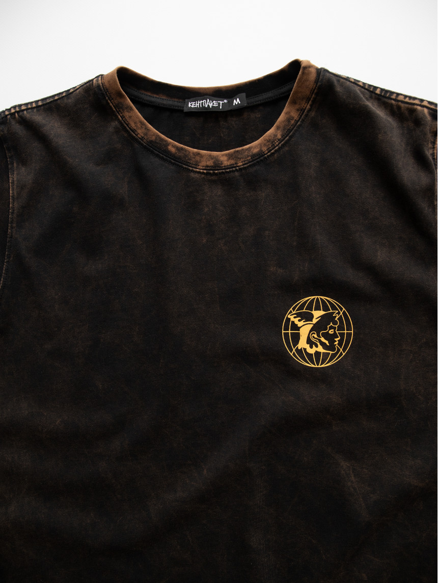 T-shirt KentPaket Washed Hermes Logo Tee Black