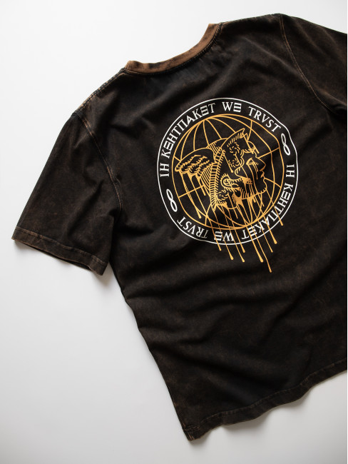 Футболка КентПакет Washed Hermes Logo Tee Black