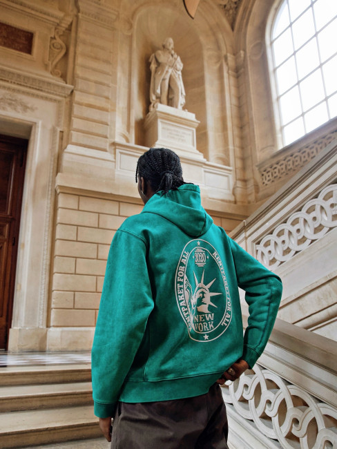 Hoodie KentPaket Lady Liberty Washed Green