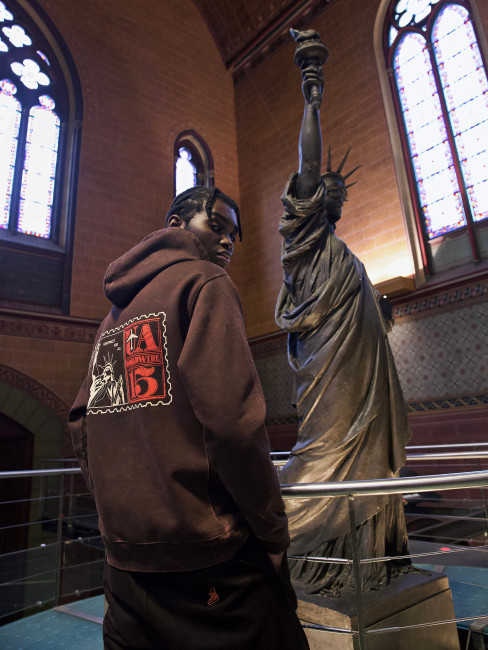 Hoodie KentPaket Lady Liberty Washed Brown