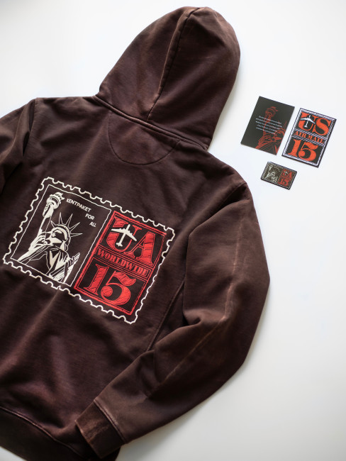 Hoodie KentPaket Lady Liberty Washed Brown