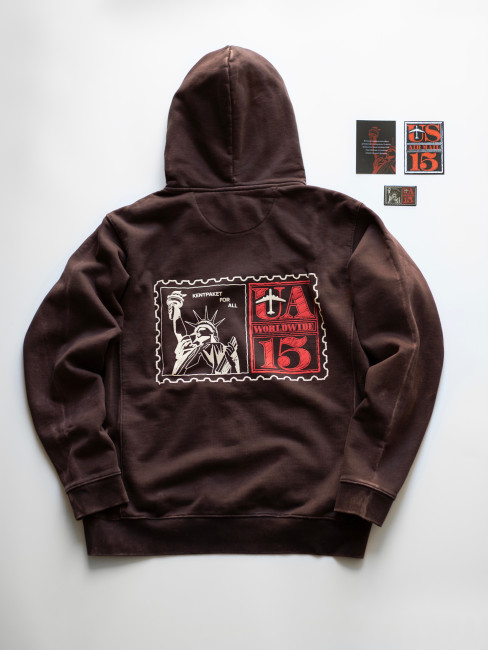 Hoodie KentPaket Lady Liberty Washed Brown