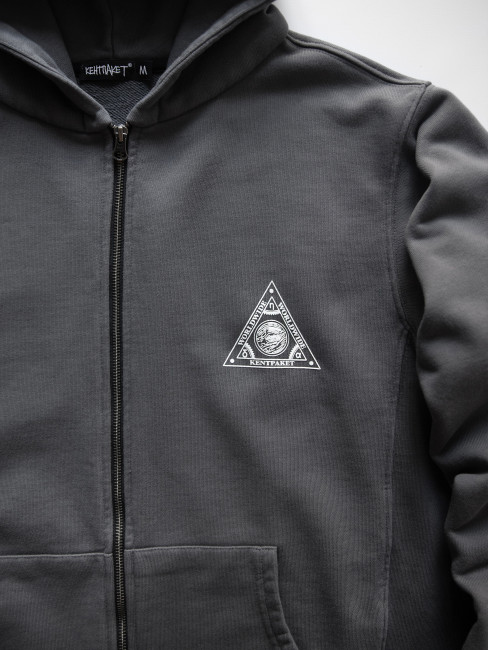 Triangle of Trust Zip hoodie Grey