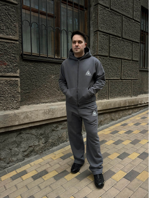 Triangle of Trust Zip hoodie Grey