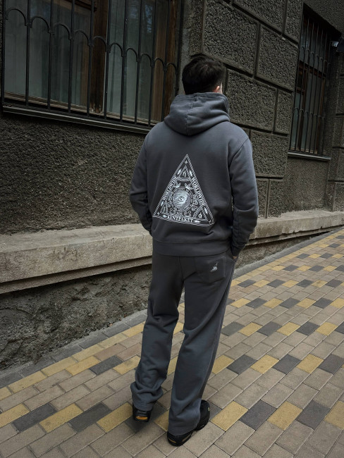 Triangle of Trust Zip hoodie Grey