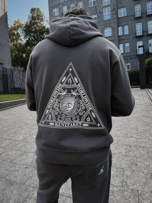 Triangle of Trust Zip hoodie Grey 2