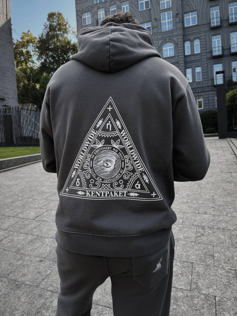 Triangle of Trust Zip hoodie Grey